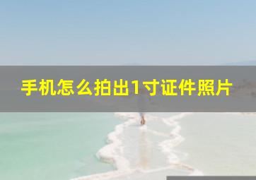 手机怎么拍出1寸证件照片