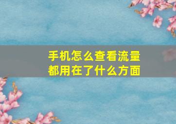 手机怎么查看流量都用在了什么方面