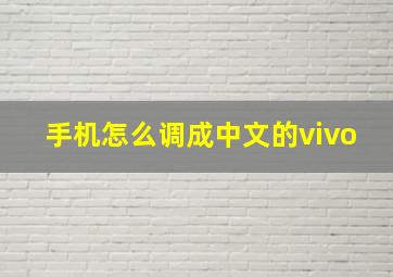 手机怎么调成中文的vivo