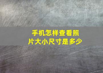 手机怎样查看照片大小尺寸是多少