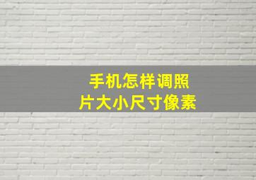 手机怎样调照片大小尺寸像素