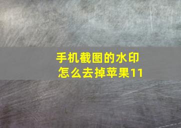 手机截图的水印怎么去掉苹果11