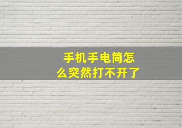 手机手电筒怎么突然打不开了