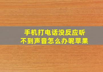 手机打电话没反应听不到声音怎么办呢苹果