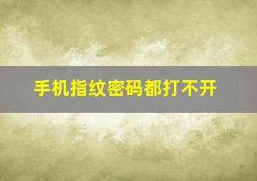 手机指纹密码都打不开