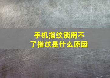 手机指纹锁用不了指纹是什么原因