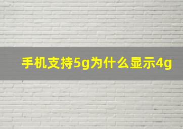 手机支持5g为什么显示4g