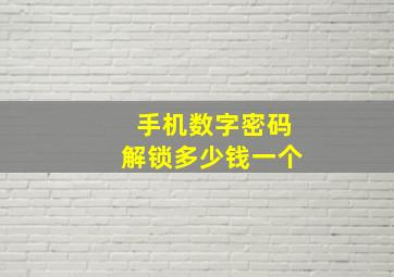 手机数字密码解锁多少钱一个