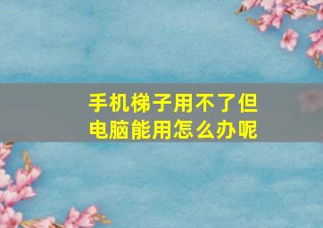 手机梯子用不了但电脑能用怎么办呢