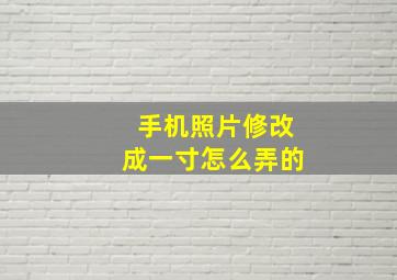 手机照片修改成一寸怎么弄的