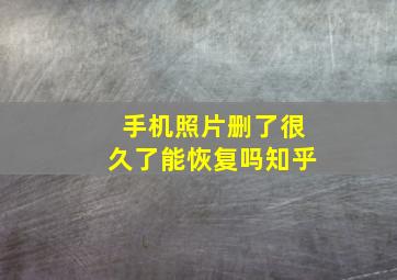 手机照片删了很久了能恢复吗知乎