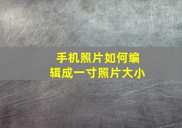 手机照片如何编辑成一寸照片大小