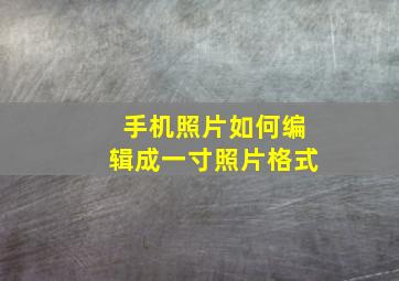 手机照片如何编辑成一寸照片格式