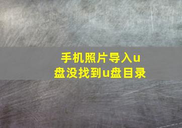 手机照片导入u盘没找到u盘目录