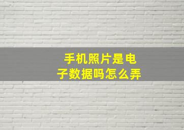 手机照片是电子数据吗怎么弄