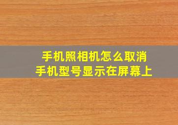 手机照相机怎么取消手机型号显示在屏幕上