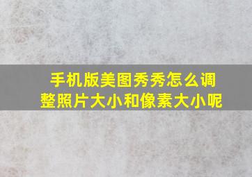 手机版美图秀秀怎么调整照片大小和像素大小呢