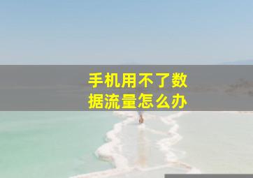 手机用不了数据流量怎么办