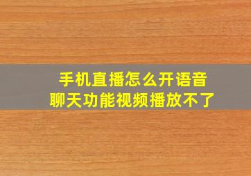 手机直播怎么开语音聊天功能视频播放不了