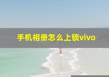 手机相册怎么上锁vivo