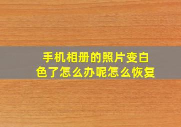 手机相册的照片变白色了怎么办呢怎么恢复