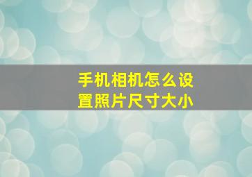 手机相机怎么设置照片尺寸大小