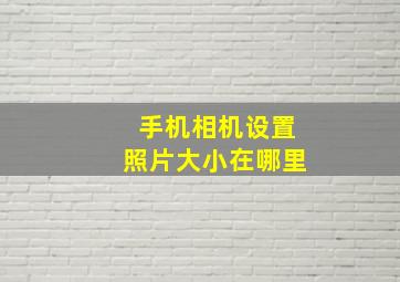 手机相机设置照片大小在哪里