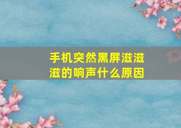 手机突然黑屏滋滋滋的响声什么原因