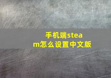 手机端steam怎么设置中文版