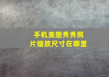 手机美图秀秀照片缩放尺寸在哪里