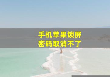 手机苹果锁屏密码取消不了