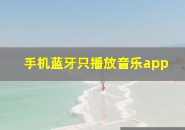 手机蓝牙只播放音乐app