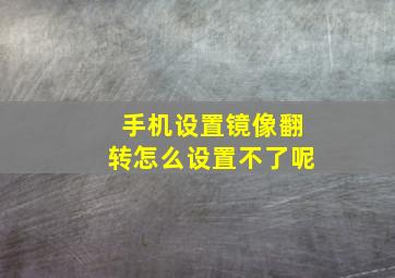 手机设置镜像翻转怎么设置不了呢