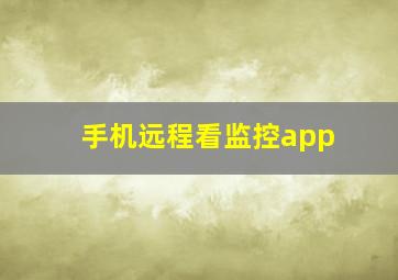 手机远程看监控app