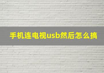 手机连电视usb然后怎么搞