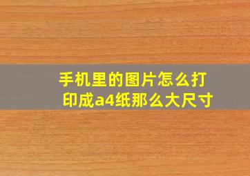 手机里的图片怎么打印成a4纸那么大尺寸