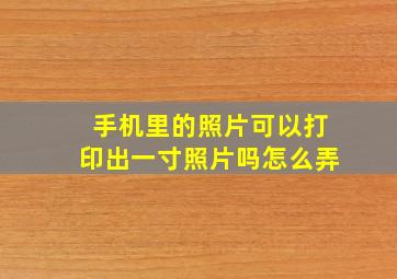 手机里的照片可以打印出一寸照片吗怎么弄