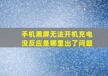 手机黑屏无法开机充电没反应是哪里出了问题