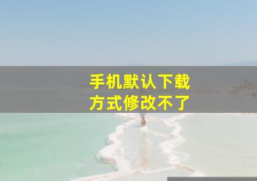 手机默认下载方式修改不了