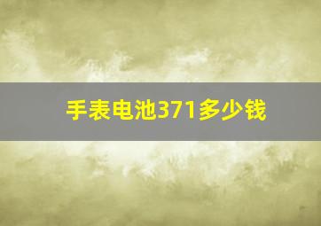 手表电池371多少钱