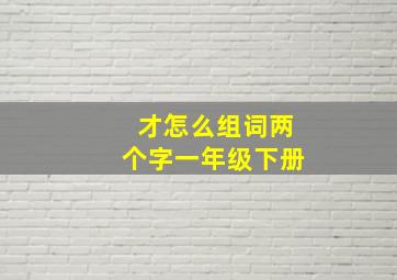 才怎么组词两个字一年级下册