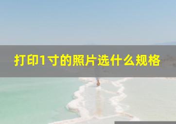 打印1寸的照片选什么规格