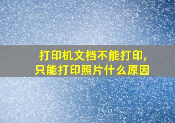 打印机文档不能打印,只能打印照片什么原因