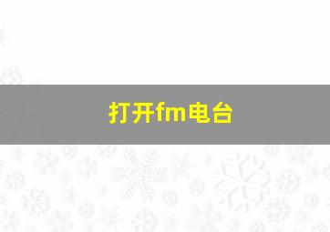 打开fm电台