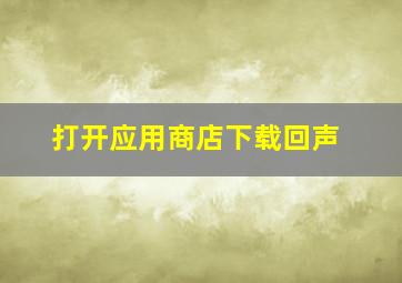 打开应用商店下载回声