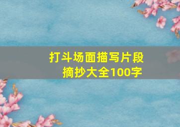 打斗场面描写片段摘抄大全100字