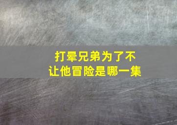 打晕兄弟为了不让他冒险是哪一集