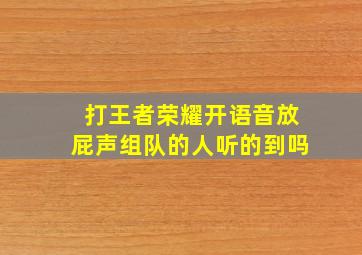 打王者荣耀开语音放屁声组队的人听的到吗