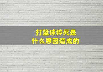 打篮球猝死是什么原因造成的