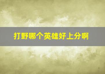 打野哪个英雄好上分啊